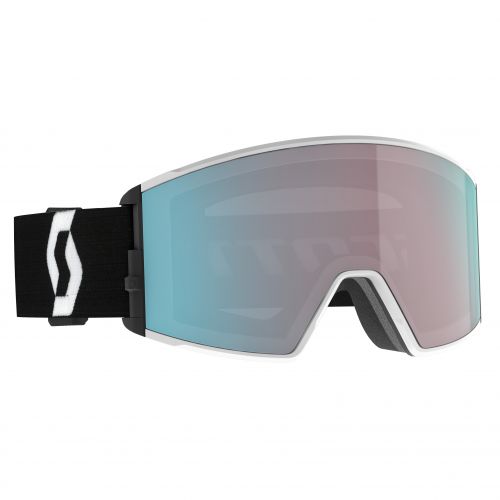 Scott React Team White/Black Enhancer Aqua Chrome & extra lens Illuminator Blue Chrome