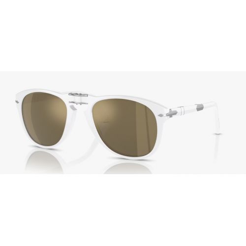 Persol 0714 Folding Steve McQueen Opal Ivory Clear Mirro 24k Gold Plate