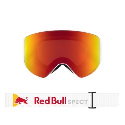 Red Bull Spect Masque de Ski Jam Matte White - Brown Red Mirror Cat.3 & Cloudy Snow Cat.2