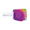 Red Bull Spect Masque de Ski Chute White Matte - Purple Burgundy Mirror Cat.2 & Cloudy snow cat.2