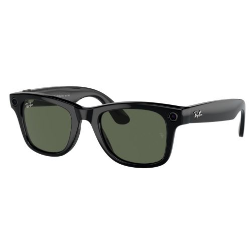 Ray-Ban Meta Wayfarer Shiny Black G15 Green