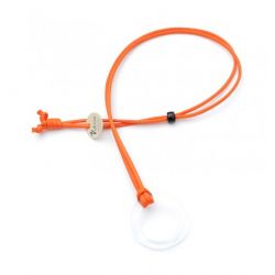 Valrose Pendentif Anneau acétate Plat sur cordon en coton Cristal et Orange