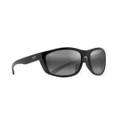 Maui Jim Nuu Landing Black Gloss/Black Rubber - Neutral Grey Polarized Lenses