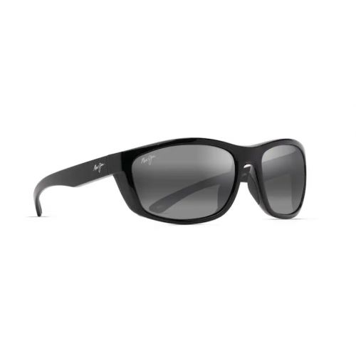 Maui Jim Nuu Landing Black Gloss/Black Rubber - Neutral Grey Polarized Lenses