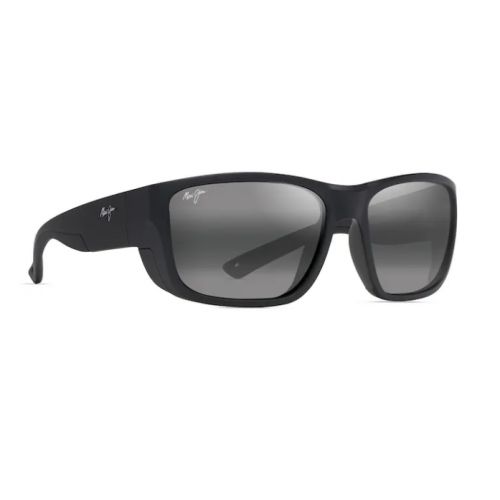 Maui Jim Amberjack Matte Black/Black Rubber - Grey Polarized Lenses 