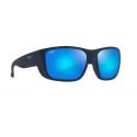 Maui Jim Amberjack Matte Dark Navy w/Black Rubber - Blue Hawaii Polarized Lenses 