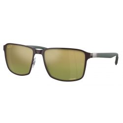 Ray-Ban RB3721CH Brown on Gunmetal - Green Mirror Gold Polar