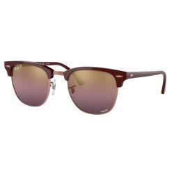 Ray-Ban Clubmaster Bordeaux on Rose Gold - Red Mirror Polarized