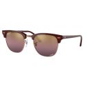 Ray-Ban Clubmaster Bordeaux on Rose Gold - Red Mirror Polarized