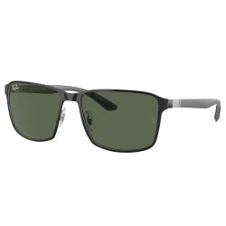 Ray-Ban RB3721 Black on Silver - Dark Green