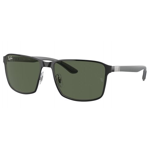 Ray-Ban RB3721 Black on Silver - Dark Green