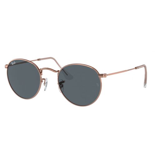 Ray-Ban Round Metal Rose Gold Blue