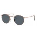 Ray-Ban Round Metal Rose Gold Blue