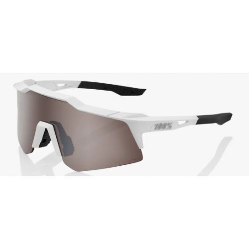 100% Speedcraft XS Matte White - Hiper Silver Mirror Lens