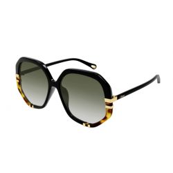 Chloé CH0105S WEST Black Tortoise - Green Lenses