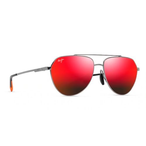 Maui Jim Waiwai Shiny Light Ruthenium Hawaii Lava Lenses