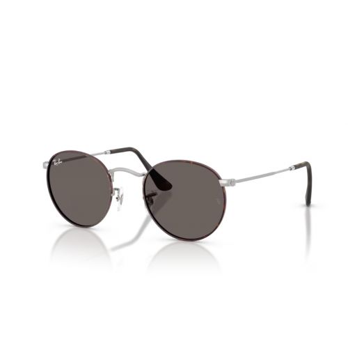Ray-Ban Round Metal Matte Havana on Matte Silver - Dark Grey Cat.3