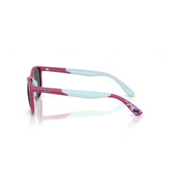 Ray-Ban Junior RJ9077S Fuchsia with Rubber Azzure - Dark Green Lenses