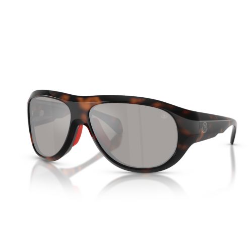Moncler Bleacher ME8013 Shiny Dark Havana - Mirror Silver 