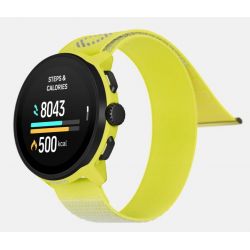 Suunto RUN Lime - bracelet textile avec la marque SUUNTO réfléchissante