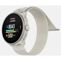 Suunto RUN Frost Gray - bracelet textile avec la marque SUUNTO réfléchissante