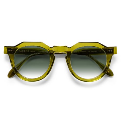 Pantos Paris Crown Crystal Olive - Gradient Green G15 Organic Lenses