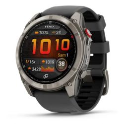 Garmin Fénix 8 51mm AMOLED Sapphire Titane Carbon Gray DLC avec bracelet noir