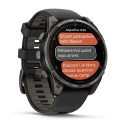  Garmin Fénix 8 PRO AMOLED/LTE - 47mm - Sapphire, Titane Carbon Gray DLC avec bracelet noir