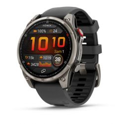 Garmin Fénix 8 47mm SOLAR Sapphire solar Titane Carbon Gray DLC bracelet noir