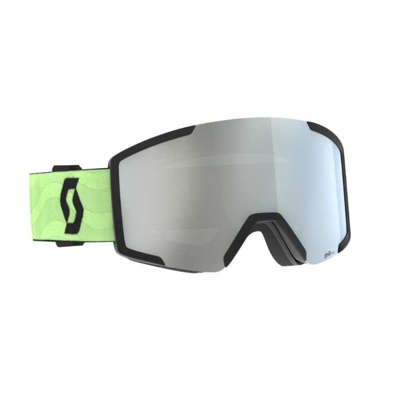Scott Shield + extra lens glow green AMP white chrome S2