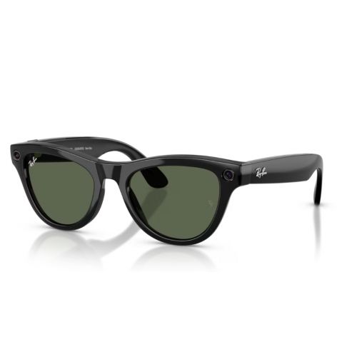 Ray-Ban Meta Skyler Shiny Black - Polar G15 Green Cat.3