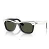 Ray-Ban Wayfarer White on Black - Green Lenses Cat 3
