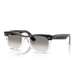 Ray-Ban Wayfarer Black on Transparent - Clear Gradient Grey Lenses Cat 3