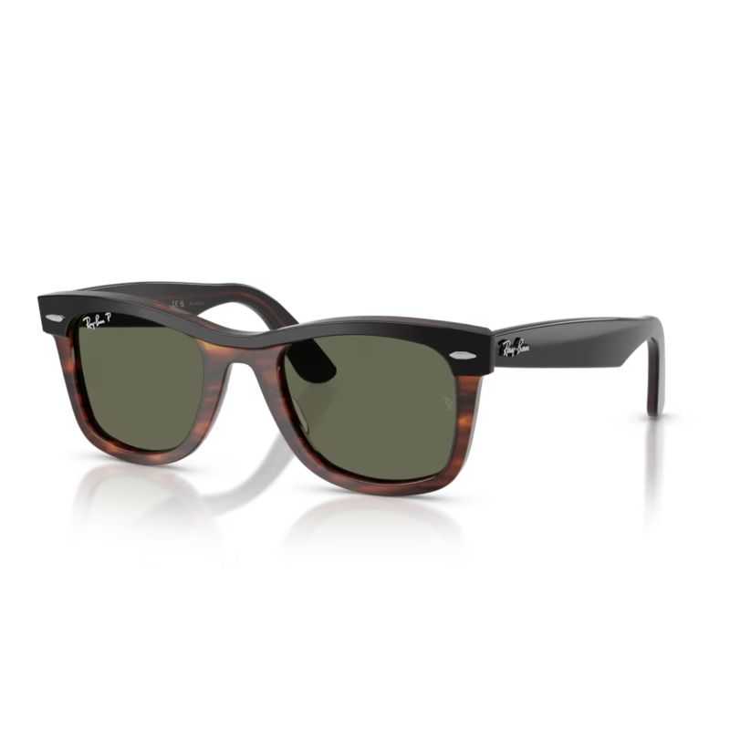 Ray-Ban Wayfarer Black on Havana - Polarized Green Lenses Cat 3