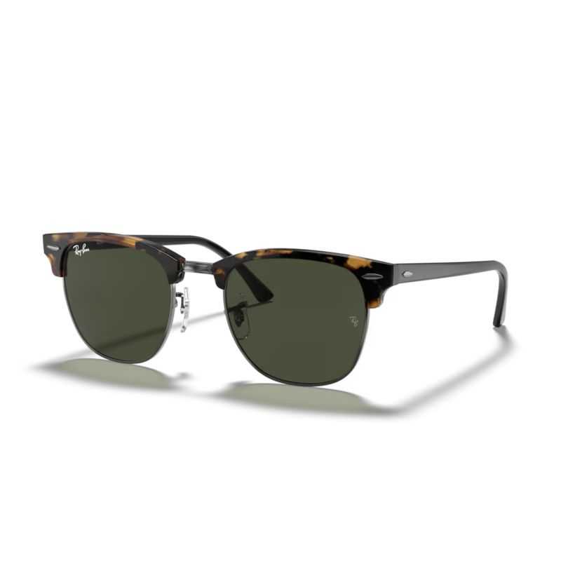 Ray-Ban Clubmaster Spotted Black Havana Crystal Green