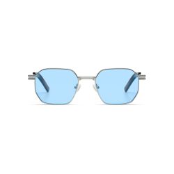 Komono The Percy Silver Black - Blue Polarized Lenses Cat 1