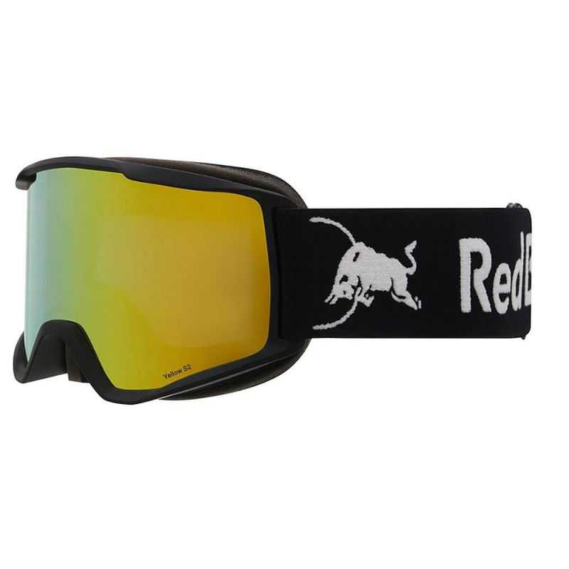 Red Bull Spect Neon Matt Black / black strap white logo - smoke with yellow mirror cat.2