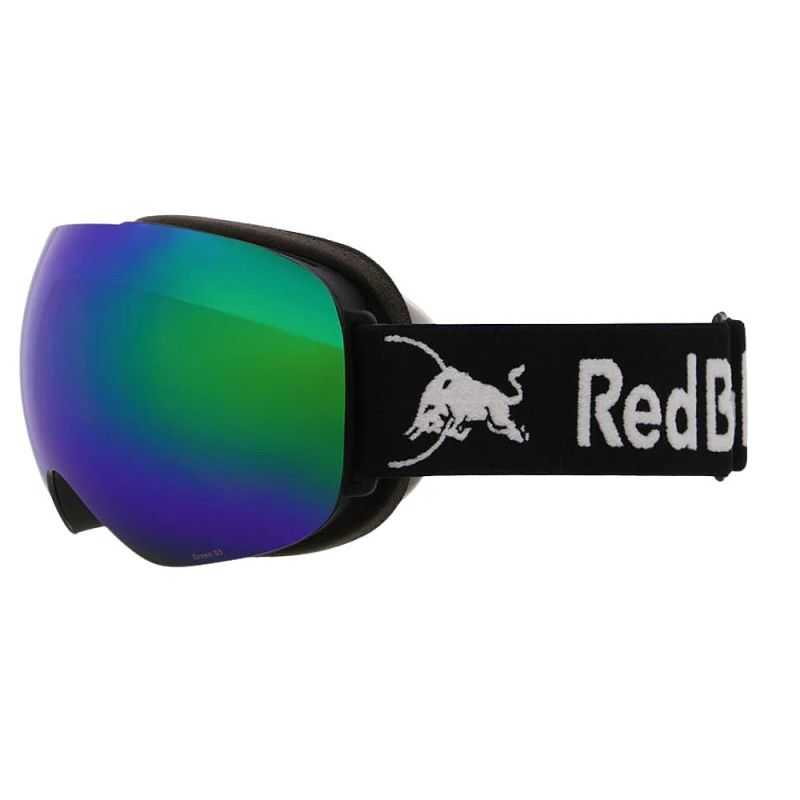 Red Bull Bent Spect Matte Black / Black Strap white logo - brown with green Mirror cat.3