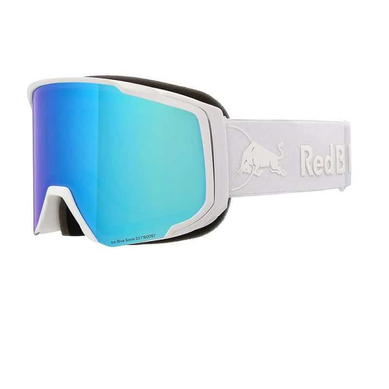 Red Bull Spect Jibb Matte White / White strap white logo - Smoke with Blue Mirror cat.3