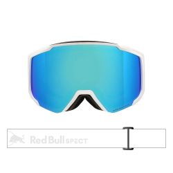 Red Bull Spect Jibb Matte White / White strap white logo - Smoke with Blue Mirror cat.3