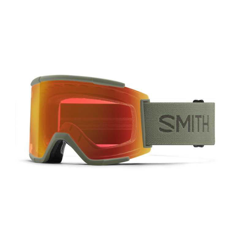 Smith Squad XL Fatigue Green 2 écrans ChromaPop Everyday Red Mirror & ChromaPop Storm Yellow Flash