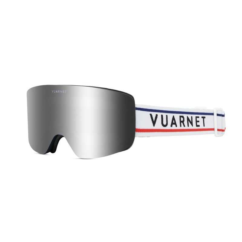 Vuarnet Masque de Ski Magnétique Mont-Blanc VU40026U - Matte White - Silver Flashed Cat.3 & Yellow Cat.1
