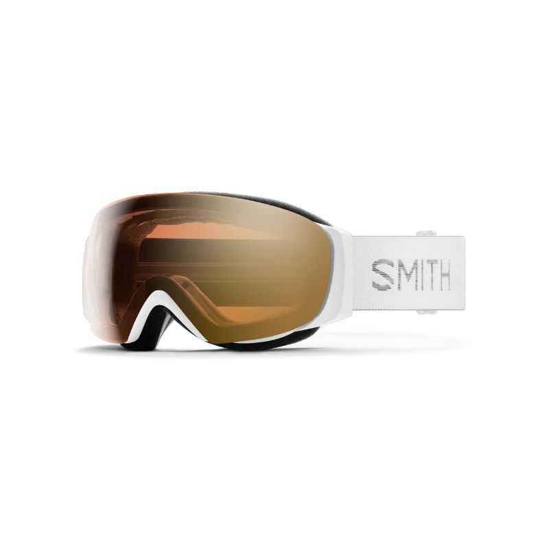 Smith I/O MAG Small White Chunky Knit 2 écrans ChromaPop Pro Photochromic Gold Mirror & ChromaPop Storm Blue Sensor Mirror